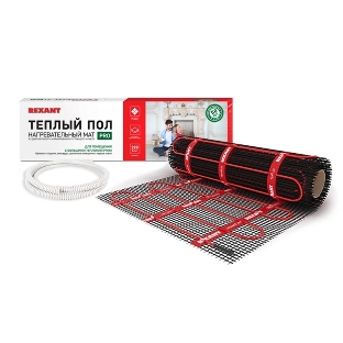 Теплый пол (нагревательный мат) Rexant PRO (RNX -1,5-330 площадь1,5 м² (0,5х3,0 м)), 330 Вт, двухжильный с экраном