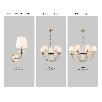 Настенный светильник Ambrella light LH71255 BS/WH латунь/белый E14 max 40W 210*160*310, фото 1
