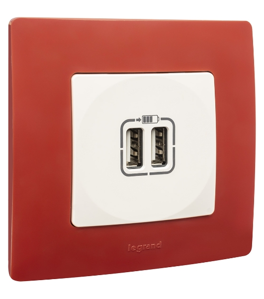 Зарядное устройство с двумя USB-разьемами 240В/5В 2400мА, Etika, белый Зарядное устройство с двумя USB-разьемами 240В/5В 2400мА, Etika, белый
