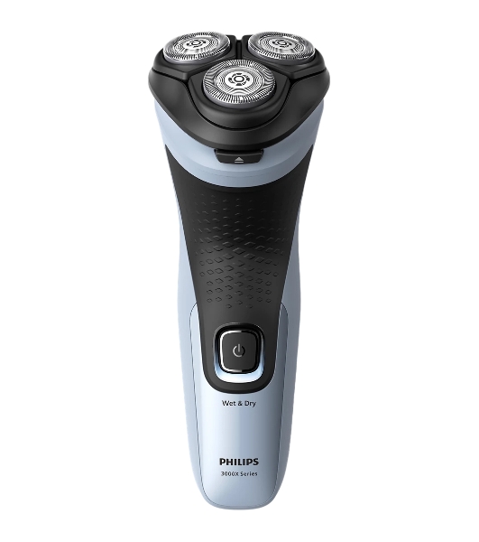Электробритва роторная Philips X3003/00 реж.эл.:3 питан.:аккум. голубой/черный