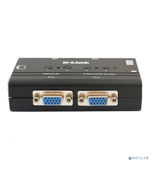 Переключатель KVM D-link DKVM-4K/B3A 4-портовый KVM-переключатель с портами VGA и PS/2