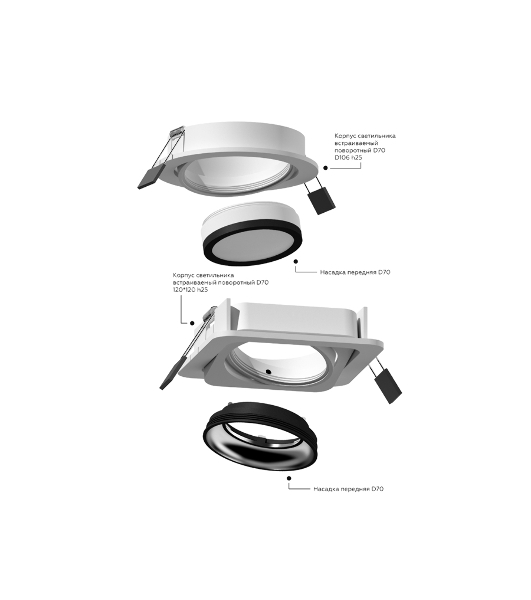 Корпус светильника C7651 SWH белый песок D106*H25mm MR16 GU5.3