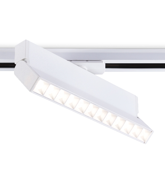Трековый однофазный светодиодный светильник Ambrella light GL6816 WH белый LED 12W 4200K 24° 230*22*87