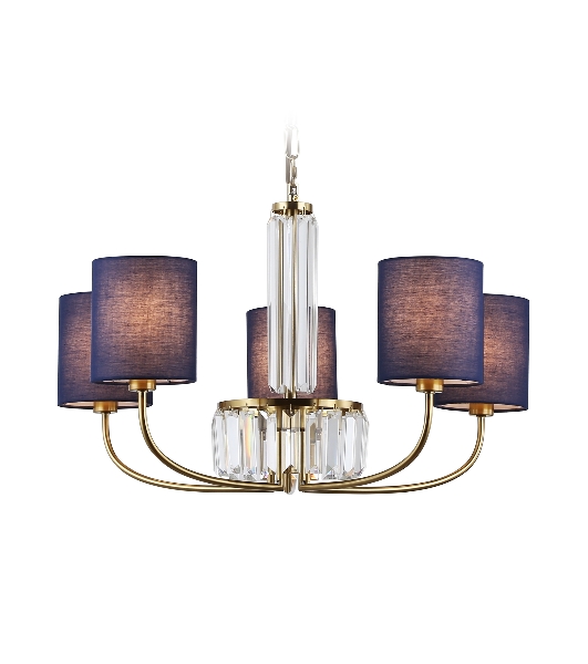 Люстра Ambrella light LH71271/5 BS/DB латунь/темно синий E14/5 max 40W D650*840