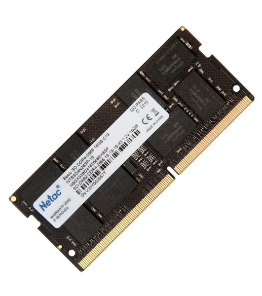Оперативная память NETAC Basic, DDR4, 16GB (1x16GB), 2666MHz, CL19, SO-DIMM