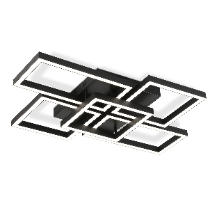 Потолочный светодиодный светильник Ambrella light FA1012/4+1 BK черный 90W 3000K-6400K 710*490*95 (ПДУ ИК)