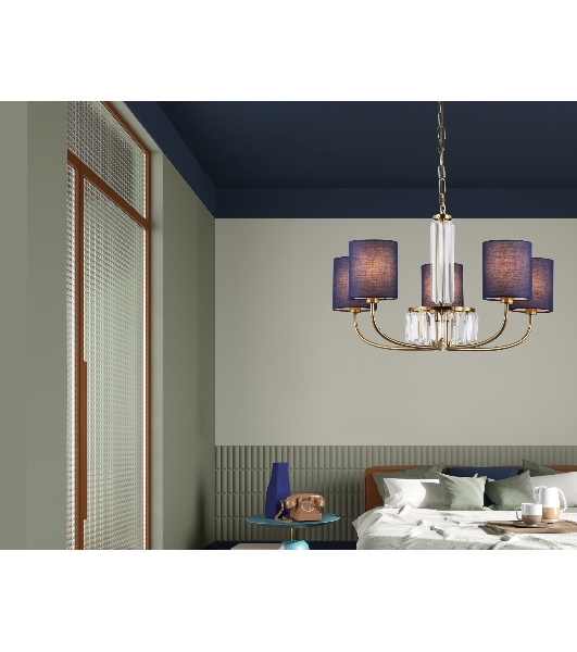 Люстра Ambrella light LH71271/5 BS/DB латунь/темно синий E14/5 max 40W D650*840