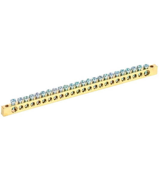 Шина PEN 'земля-ноль' 6х9мм 24/2 (24группы/крепеж по краям) IEK YNN11-24-100