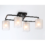 Светильник Ambrella light TR303222/4 BK/CH/FR черный/хром/белый матовый E27*4 max 60W 530*290*220, фото 1