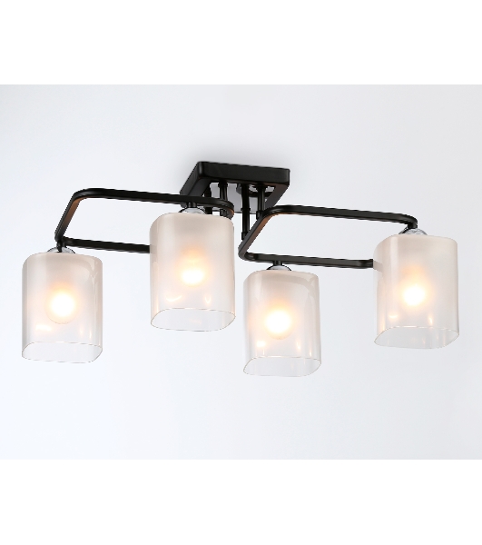 Светильник Ambrella light TR303222/4 BK/CH/FR черный/хром/белый матовый E27*4 max 60W 530*290*220