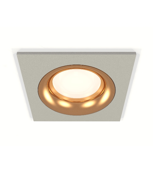 Комплект встраиваемого светильника Ambrella light XC7633005 SGR/PYG серый песок/золото желтое полированное MR16 GU5.3 (C7633, N7014)
