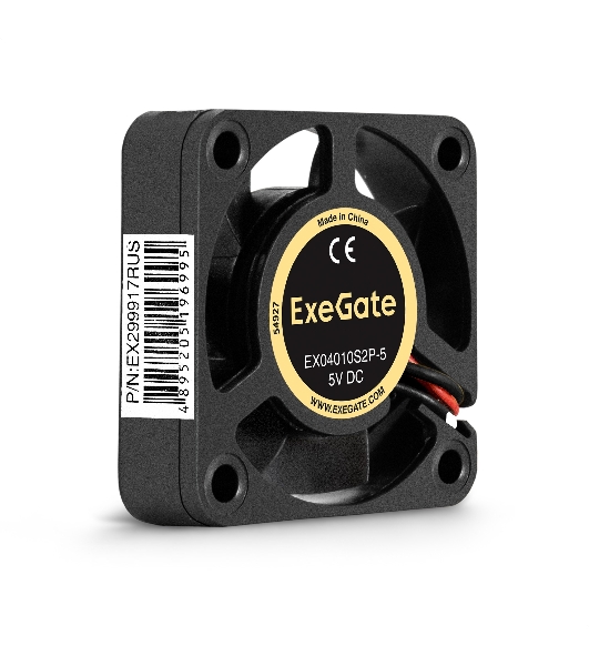 Вентилятор 5В DC ExeGate EX04010S2P-5 (40x40x10 мм, Sleeve bearing (подшипник скольжения), 2pin, 5000RPM, 24dBA)