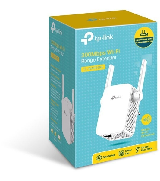 Усилитель сигнала TP-LINK SOHO TL-WA855RE Усилитель беспроводного сигнала, скорость до 300 Мбит/с поставляется без кабеля RJ-45