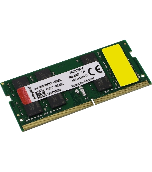 Оперативная память Kingston ValueRAM, DDR4, 16GB (1x16GB), 3200MHz, CL22, SO-DIMM
