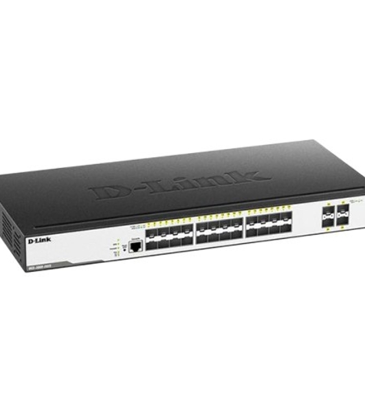 Коммутатор D-Link DGS-3000-28XS/B1A, 24×1 Гбит/с SFP + 4×10 Гбит/с SFP+, управляемый