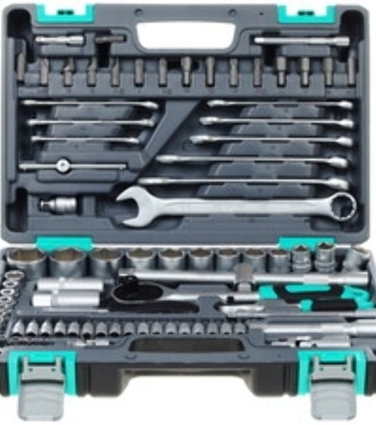 Набор инструментов Stels 14105, 1/2'' 1/4'' CrV пластиковый кейс  82 предм.