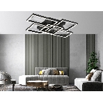 Потолочный светодиодный светильник Ambrella light FA1012/4+1 BK черный 90W 3000K-6400K 710*490*95 (ПДУ ИК), фото8