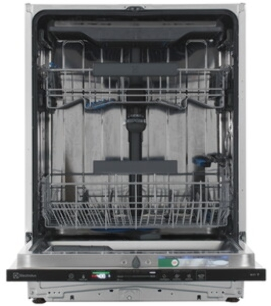 Встраиваемая полногабаритная посудомоечная машина Electrolux KEGB9420W, загрузка на 15 комплектов посуды, сенсорное управление, 8 программ, 59.6x55x82 см, черный , сушка: с открыванием дверцы/с теплообменником, индикация на полу: проекция диспле