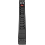 Блок розеток горизонтальный ExeGate ServerPro PDU-19H001 Al-10С13-C14-SW, 1U, Алюминий, 10 IEC 320 C13, С14, выкл. с подсветкой, черный, фото5