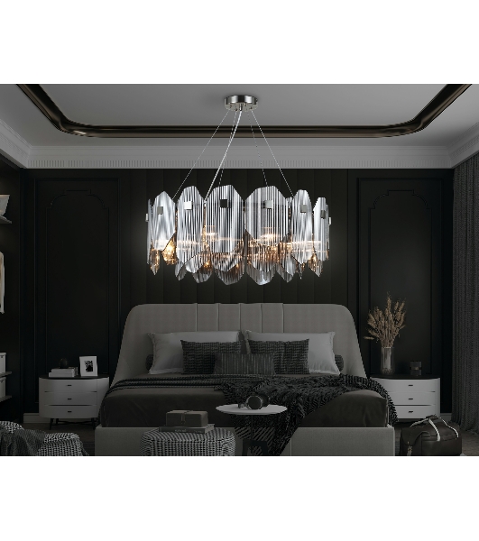 Светильник Ambrella light LH31203/8 SN/SM сатин никель/дымчатый E14*8 max 40W D650*270