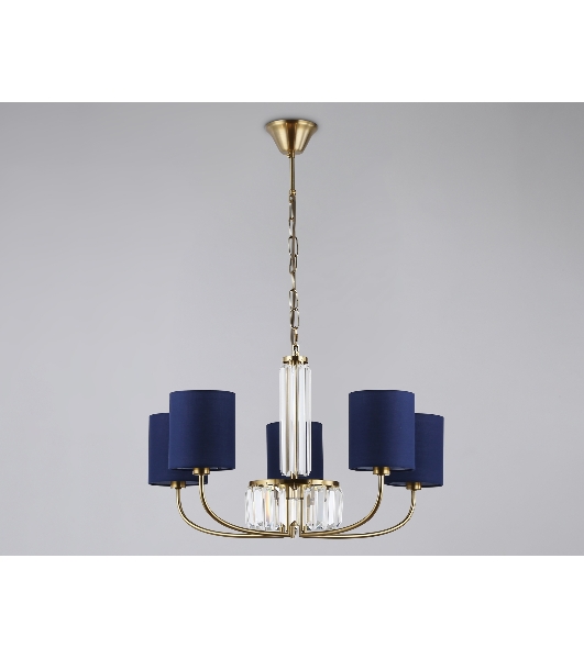 Люстра Ambrella light LH71271/5 BS/DB латунь/темно синий E14/5 max 40W D650*840