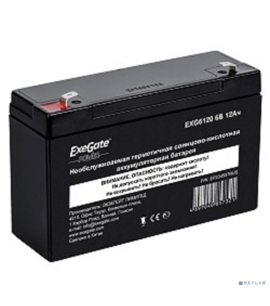 Батарея для ИБП ExeGate EP234537RUS DT 612/EXG6120 (6V 12Ah) клеммы F1