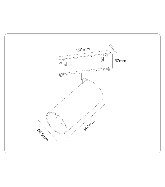 Трековый светильник GL2315 BK черный IP20 24W 3CCT 3000-6400K 48V D65*140