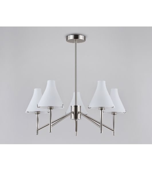 Люстра Ambrella light LH57123/5 SN/FR никель/белый матовый E14/5 max 40W D650*590
