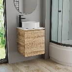 Тумба Bau Dream Blackwood 50 с дверцей, раковина BAU Dream круглая D41, смеситель для раковины высокий Hotel Black, черный, фото10