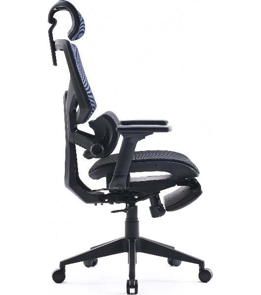 Кресло Cactus CS-CHR-MC01-BLBK синий, сетка, подголовник, подставка для ног