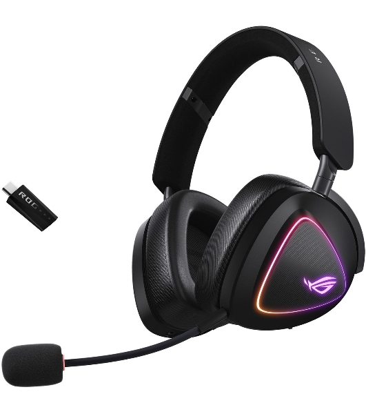 Гарнитура ASUS ROG Delta II чёрный, беспроводная + проводная, Bluetooth, подсветка