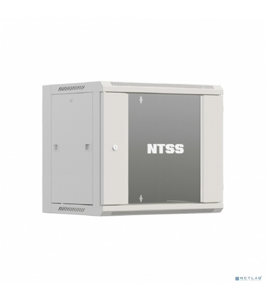 Шкаф коммутационный NTSS Премиум (NTSS-W12U6060GS-2) настенный 12U 600x600 мм пер. дв. стекл 60 кг серый IP20 сталь
