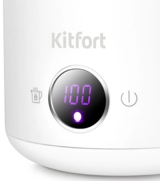 Чайник электрический Kitfort КТ-6724 1.5л. 2200Вт белый/дерево корпус: нерж.сталь/пластик