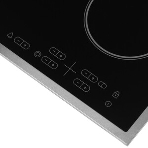 Встраиваемая электрическая панель Samsung NZ64T3516CK/WT, 575x505x55 мм, стеклокерамика, 4 конфорки, рамка - нержавеющая сталь,сенсорное управление, светодиодный LED-дисплей, защита от детей, черный, фото5