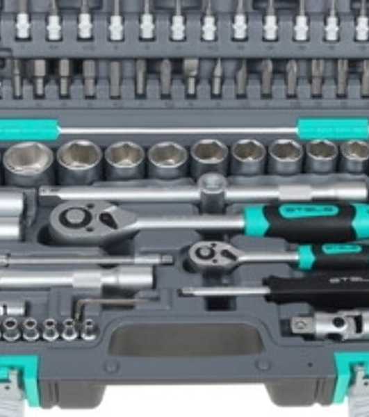 Набор инструментов Stels 14106 1/2'' 1/4'' CrV пластиковый кейс  94 предм.