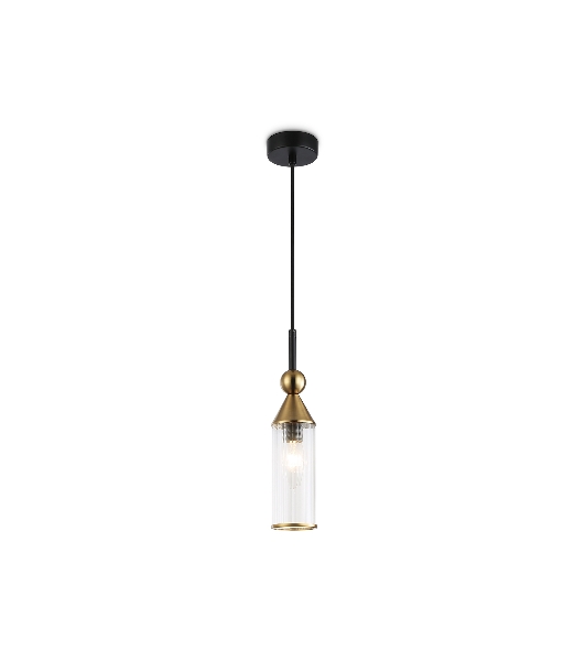 Светильник Ambrella light LH55251 BK/BS/CL черный/латунь/прозрачный E14 max 40W D65*1500