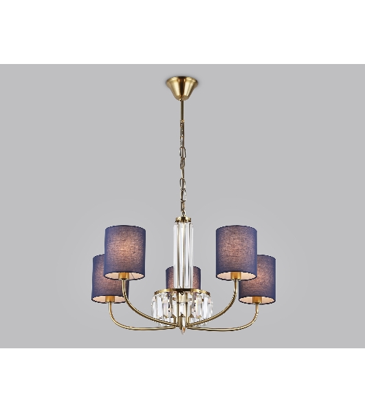 Люстра Ambrella light LH71271/5 BS/DB латунь/темно синий E14/5 max 40W D650*840