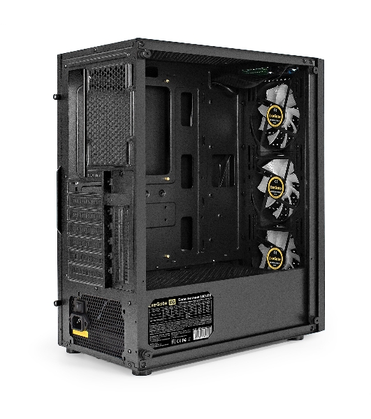 Компьютерный корпус Miditower ExeGate EVO-8227-NPX500 (ATX, БП 500NPX с вент. 12см, 2*USB+1*USB 3.0+HD Audio, черный, 3 вент. RGb, закаленное стекло)