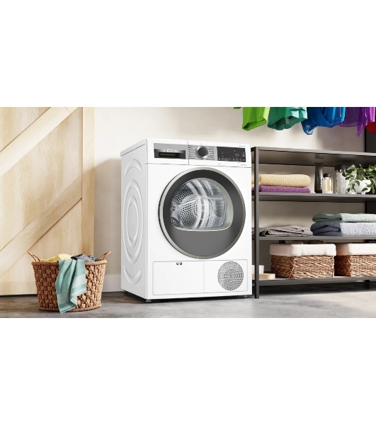 Сушильная машина Bosch WQG1420AME белый, 9 кг, сушка - конденсационная, программ - 15, 59.8 x 84.2 x 64.8 см