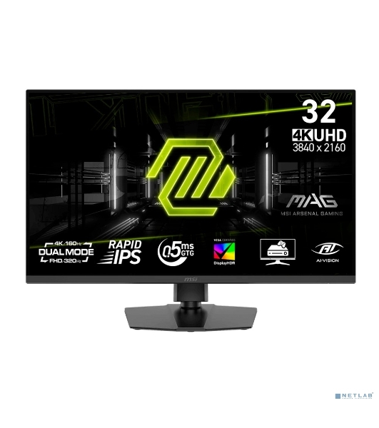 Монитор 31.5' MSI MAG 322URDF E16 Rapid IPS 3840x2160, 160 Гц, 0.5 мс, 16:9, 450 кд/м², HDMI 2.1 (x2), DP 1.4a, 3.5 Jack, USB Hub (2x USB 3.2), Adaptive-Sync, HDR10, черный