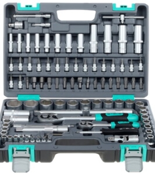 Набор инструментов Stels 14106 1/2'' 1/4'' CrV пластиковый кейс  94 предм.