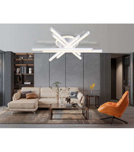 Потолочный светодиодный светильник Ambrella light FL6271 WH белый 98W 3000K-6400K 700*615*135 (ПДУ ИК)