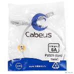 Шнур комм. Cabeus, кат. 6A, экр., S/FTP, RJ45/RJ45, LSZH, AWG26, 0.5м, серый, фото 1