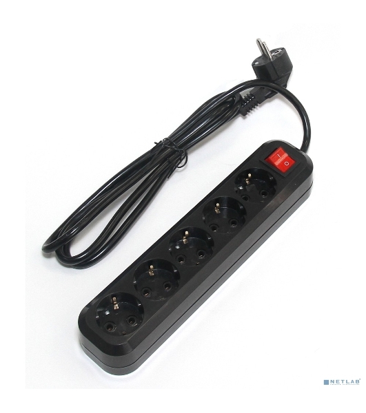 Сетевой фильтр 5bites SP5B-330 5S, 3*1.5 мм2, 16A, ABS, 3M, черный