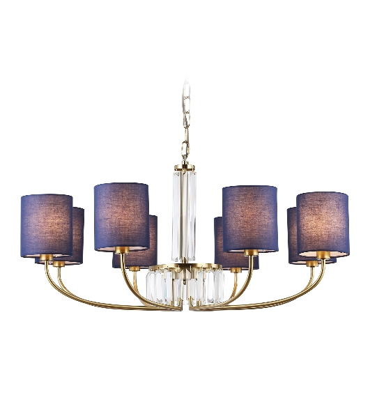 Люстра Ambrella light LH71273/8 BS/DB латунь/темно синий E14/8 max 40W D820*840
