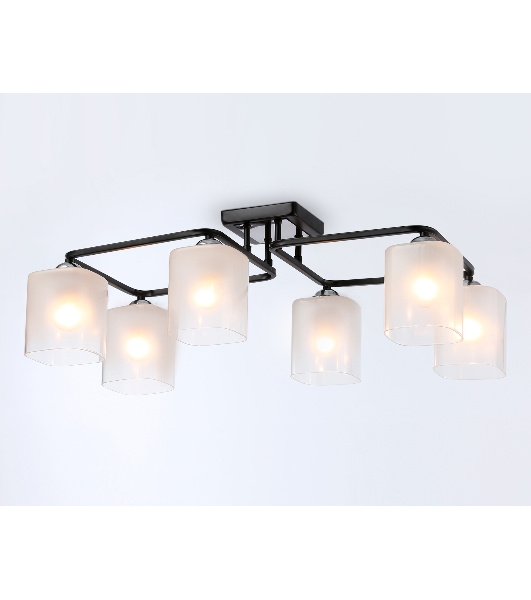 Светильник Ambrella light TR303224/6 BK/CH/FR черный/хром/белый матовый E27*6 max 60W 615*390*220