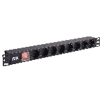 Блок розеток 19 (8шт)PDU с LED выкл.алюм.профиль 1U шнур 2м вилка DIN49440 (нем.станд.) PH12-8D1 ITK, фото3