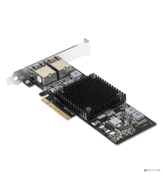 Сетевой адаптер ExeGate EXE-X550-T2 (PCI-E x8 v3.0, порты 2xRJ45 (медные), 10Gb/s (10/5/2.5/1Gb/s, 100Mb/s), Server NIC Intel Chipset X550)