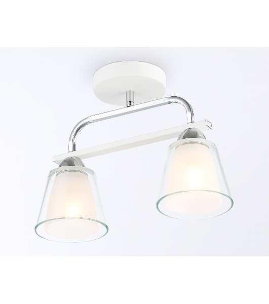 Светильник Ambrella light TR303229/2 WH/CH/CL/FR белый/хром/прозрачный/белый матовый E27*2 max 60W 340*120*250