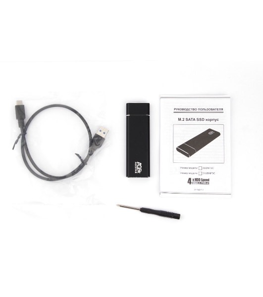 Внешний корпус AgeStar M.2 USB 3.0 NGFF (B-key) AgeStar 3UBNF5C алюминий, черный/серебристый